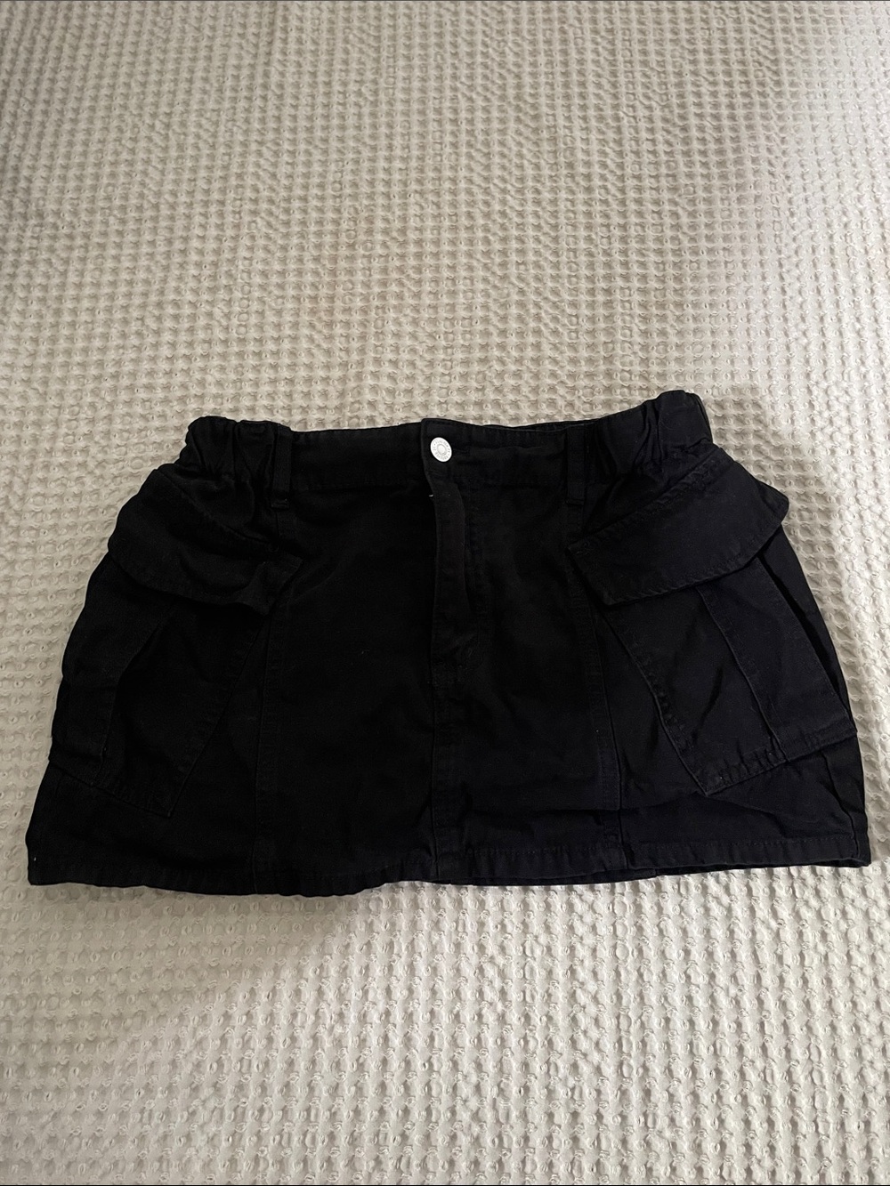 Black Mini Cargo Skirt
